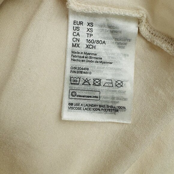 Coquette Lace H&M Tank Top Beige XS - Picture 3 of 5